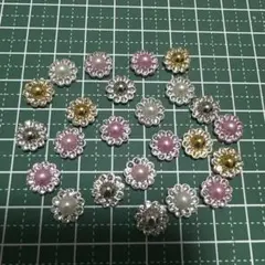 A118.ネイルパーツ デコパーツ 24個 花 ストーン