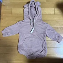 エルモフード付きピンクロンパース