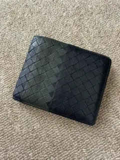 美品　ボッテガヴェネタ 二つ折り財布　イントレチャート　編み込み　小銭入れ