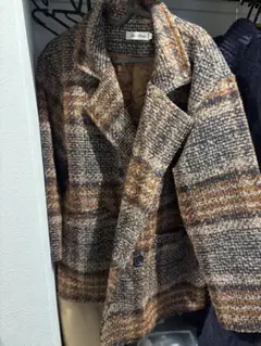 チェック柄 ダブルブレスト チェスターコート