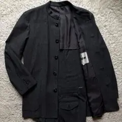★マオカラー★ JUN MEN スーツ ストライプ 2プリーツ 日本製 グレー