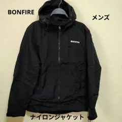 美品メンズBONFIRE 撥水ブラック ナイロンジャケット