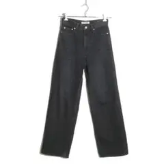 MACPHEE コットンブラックデニム セミワイドパンツ size36のサムネイル