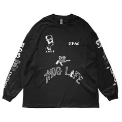 XL 黒 ロンT 2PAC タトゥー tattoo 刺青 RAP TEEのサムネイル
