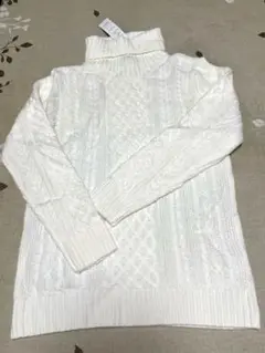 【タグ付き新品未使用】メンズ　ロシェル　タートルネックセーター　ホワイトLサイズ