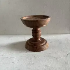 木製　キャンドルホルダー　アンティーク風　作家風　クラシカル　ヴィンテージ調