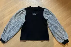 JENNI LOVE 長袖カットソー 黒、チェック柄130㎝