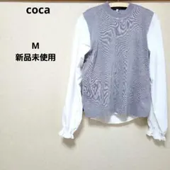 coca ペプラムブラウス ノースリーブニットベスト 2点セットのサムネイル