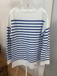 ORCIVIAL ホワイトブルーストライプ長袖カットソー　2月限定