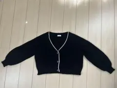 LOWRYS FARMブラック ニットカーディガン