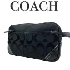 ✨美品 coach ボディバッグ 2way ウエストポーチ シグネチャー 黒