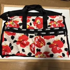 LeSportsac ボストンバッグ 赤チェック LESPORTSAC】赤チェック柄ボストンバッグ・ショルダー - メルカリ