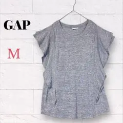 GAP ギャップ フレンチスリーブ ノースリーブ Tシャツ M グレー 無地のサムネイル
