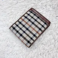 【DAKS ダックス】財布 メンズ 2つ折り財布 ブラウン 皮 チェックのサムネイル
