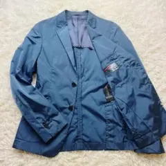 美品✨プラダ ナイロンジャケット テーラード アンコン パイピング 青 ブルー