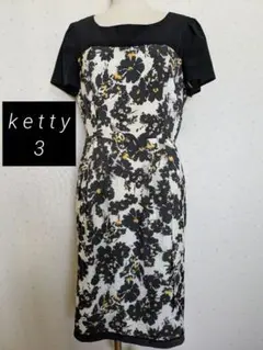 ketty　ケティ 花柄 半袖ワンピース ブラック　3のサムネイル