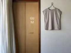 GU フレンチスリーブ ベージュ系 コットン100% 綿100% 定番 着回し
