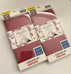 【WS2】AQUOS R7 手帳型スマホケース flower 濃桃 スリム 2個のサムネイル