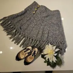 R*_様 値下げ！アバクロabercrombieグレー フリンジ付スカート