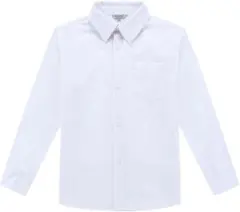 Bienzoe 子供 キッズ シャツ 長袖 ホワイト 無地