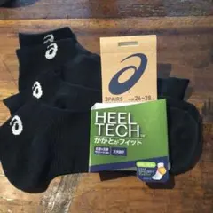 ASICS HEEL TECH ブラックソックス 2足 26-28cmのサムネイル