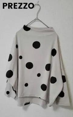 PREZZO ドット柄オーバーサイズ長袖カットソー