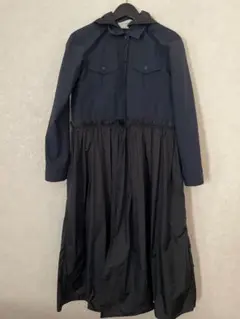 ダンスキン　DANSKIN 撥水　フレア　コート　ネイビー　ブラック　Lサイズ