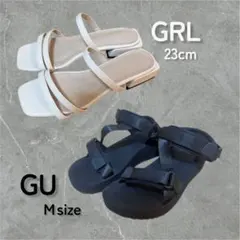 GU スポーツサンダル ブラック Mサイズ　GRLサンダル　セットのサムネイル
