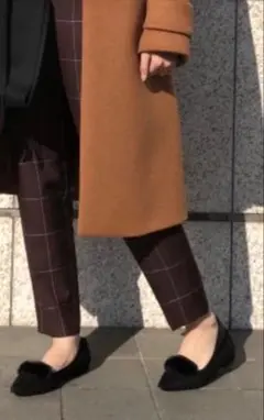 【GREEN LABEL RELAXING】ファー付 フラットシューズ 24