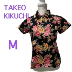 値下げ★【美品】TAKEO KIKUCHI★和風花柄アロハシャツ★ Mのサムネイル