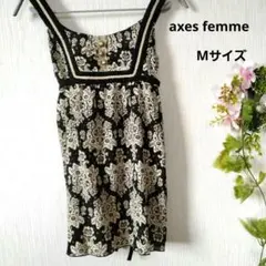 新品axis femme 後 ギャザー 花柄ブラック チュニック Mサイズのサムネイル