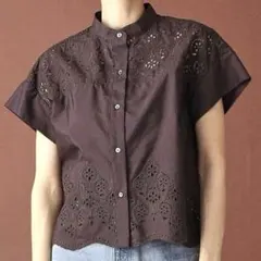 TICCA ティッカ レースフレンチシャツ カットワーク 刺繍 半袖シャツのサムネイル