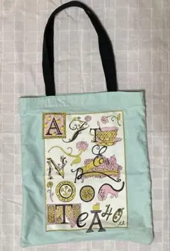 アフタヌーンティー 北澤平祐 トートバッグ ミントグリーン 春色 猫 花