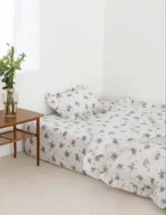 ジェラートピケ ブルー花柄寝具3点セット 新品シングル ONLINE限定