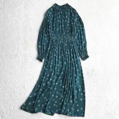 美品 ボールジィ 洗える ロングワンピース 花柄 Aライン 近年モデル 長袖