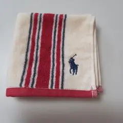 RALPH LAUREN タオルハンカチ ストライプ レッド