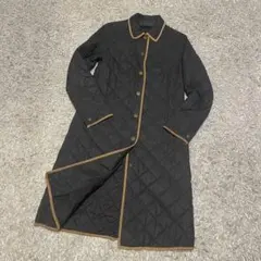 ラルフローレン キルティング ロングコート ブラック M 金ボタン　刻印