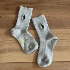 POLO RALPH LAUREN ロゴ刺繍 グレーキッズ靴下