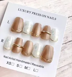 【現品】うるうる マグネットネイル シンプル ショート 大人可愛い ニュアンス
