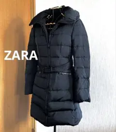 ZARA ザラ WOMAN フード付きダウンジャケット S ブラック