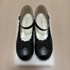 リボン付きブラックフォーマルシューズ 22.0cm