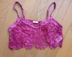 コルザ　レース　ビスチェ　キャミソール　ショート丈　M　レッド　Tシャツなどの重のサムネイル
