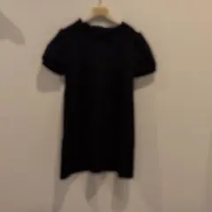 キッズ 半袖ワンピース ブラック リボン付き