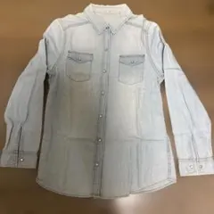 ライトブルーデニムシャツ 長袖　M