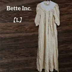 Bette Inc. 【L】 ロングワンピース 花柄 五分袖 ワンピース
