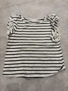 ボーダー柄 レース袖 カットソー 半袖　vis Tシャツ　レディースのサムネイル