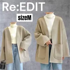 Re:EDIT2WAYリバーシブルフェイクウールシープライクボアノーカラーコート