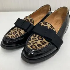 Diego Bellini レオパード リボン ローファー 中古のサムネイル