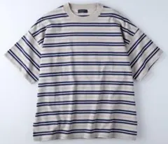 【BACK NUMBER】マルチボーダー Tシャツ ベージュ