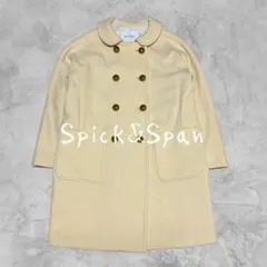 スピック＆スパン 高級Balli生地 金ボタン 丸襟コート S〜M アイボリー
